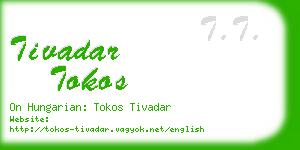 tivadar tokos business card